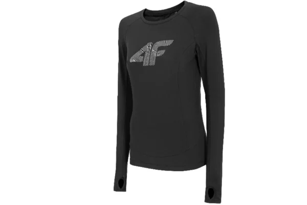 4F Women's Functional Longsleeve H4L20-TSDLF001-20S, Damskie, Czarne, longsleevy, poliester, rozmiar: XS