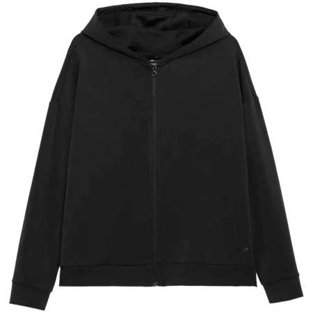 4F Women's Hoodie H4L22-BLD027-20S, Damskie, Czarne, bluzy, poliester, rozmiar: L