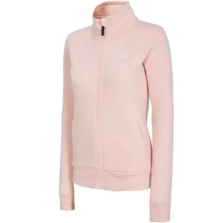 4F Women's Sweatshirt NOSH4-BLD003-56S, Damskie, Różowe, bluzy, bawełna, rozmiar: XS