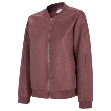 4F Women's Sweatshirt Zip H4L21-BLD021-60S, Damskie, Bordowe, bluzy, poliester, rozmiar: S