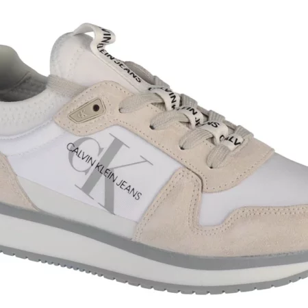 Calvin Klein Runner Laceup YW0YW00462-YAF, Damskie, Białe, buty sneakers, tkanina, rozmiar: 40