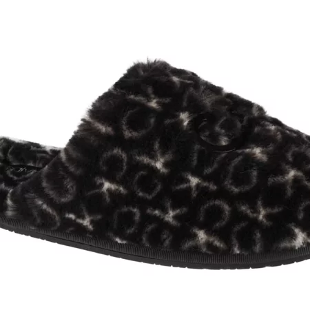 Calvin Klein Slipper Mule Fur Mono HW0HW00536-0GK, Damskie, Czarne, kapcie, tkanina, rozmiar: 37