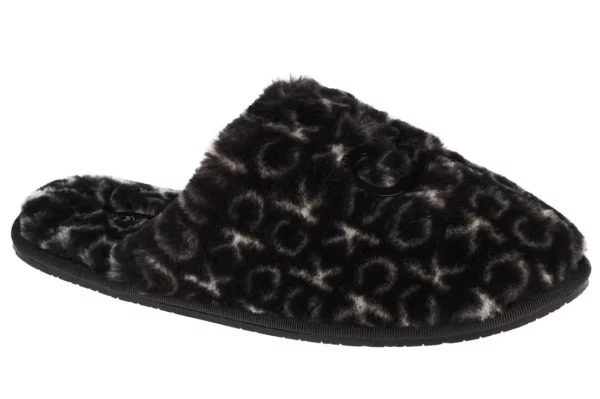 Calvin Klein Slipper Mule Fur Mono HW0HW00536-0GK, Damskie, Czarne, kapcie, tkanina, rozmiar: 39