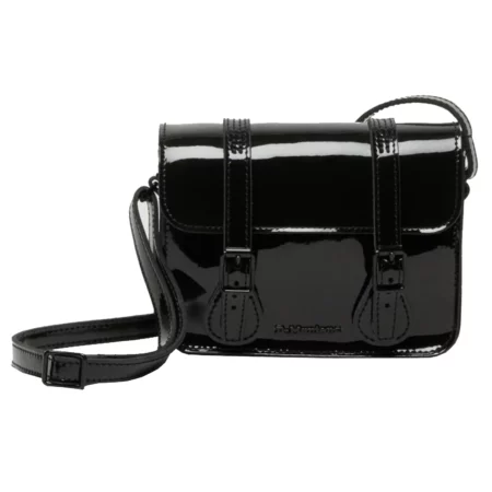 Dr. Martens 7 Inch Patent Leather Satchel AC917005, Unisex, Czarne, torby, skóra licowa, rozmiar: One size