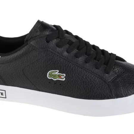 Lacoste Powercourt 741SMA0028312, Męskie, Czarne, buty sneakers, skóra licowa, rozmiar: 44,5