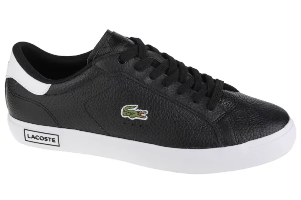 Lacoste Powercourt 741SMA0028312, Męskie, Czarne, buty sneakers, skóra licowa, rozmiar: 44,5