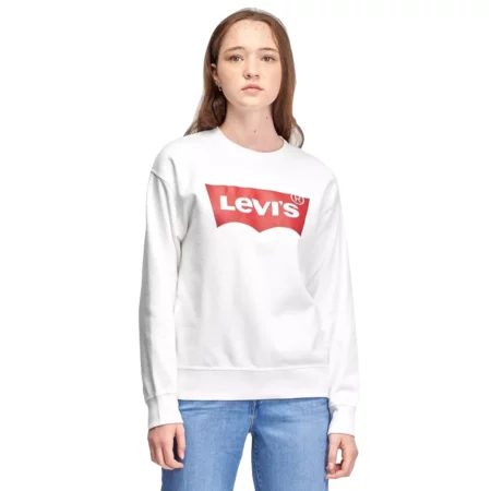 Levi's Graphic Standard Crew Hoodie 186860011, Damskie, Białe, bluzy, bawełna, rozmiar: XS