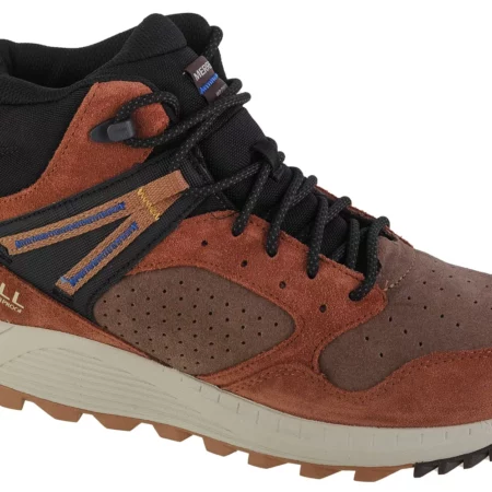 Merrell Wildwood Sneaker Mid WP J067299, Męskie, Brązowe, buty zimowe, skóra zamszowa, rozmiar: 44