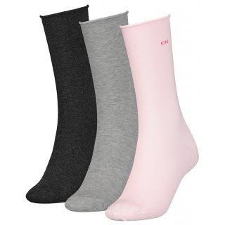 Skarpetki 3 pary Women Sock 3P Roll Top Pink 701218770 004 999 (CK48-a) Calvin Klein