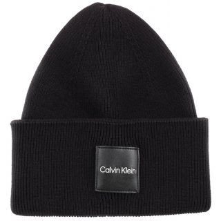 Czapka Fine Cotton Rib Beanie Black K50K509682 BAX (CK165-a) Calvin Klein