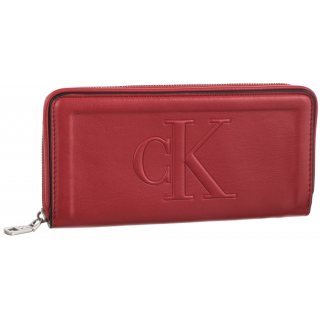 Portfel Sculpted Zip Around Pipping K60K610348 XL6 Dark Candy Apple (CK177-a) Calvin Klein