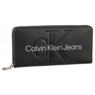 Portfel Sculpted Mono Zip Around Mono Fashion Black K60K607634 0GJ (CK120-b) Calvin Klein