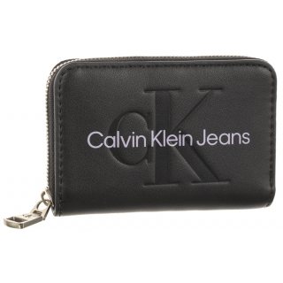 Portfel Sculpted Med Zip Around Mono Fashion Black K60K607229 0GJ (CK121-b) Calvin Klein