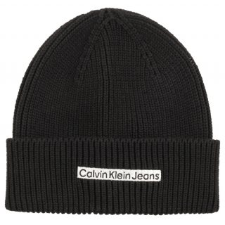 Czapka Institutional Patch Beanie Black K50K509895 BDS (CK338-a) Calvin Klein