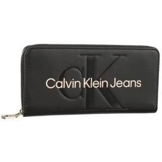 Portfel Sculpted Mono Zip Around Mono Fashion Black With Rose K60K607634 0IF (CK120-c) Calvin Klein