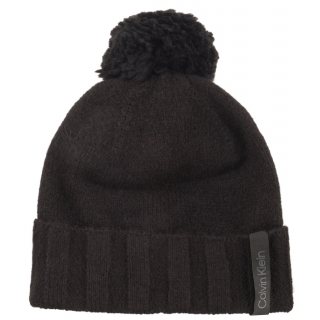 Czapka Label Define Rib Beanie W/Pompom Black K60K611606 BAX (CK367-a) Calvin Klein