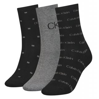 Skarpetki 3 pary Women Sock 3P Lurex Logo Black Combo 701224118 001 999 (CK383-a) Calvin Klein