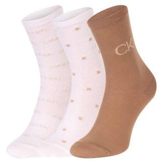 Skarpetki 3 pary Women Sock 3P Lurex Logo Camel Combo 701224118 002 999 (CK383-b) Calvin Klein