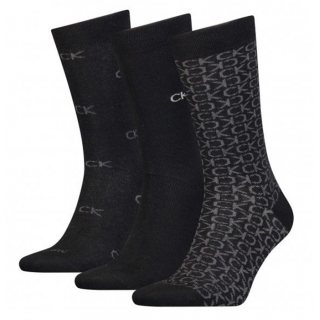 Skarpetki 3 pary Men Sock 3P Logo Giftbox Black Combo 701224107 001 999 (CK384-a) Calvin Klein