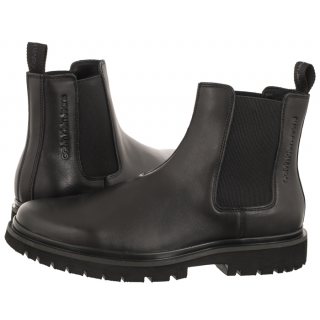 Sztyblety Eva Boot Mid Chelsea Lth In Sat Triple Black YM0YM00860 0GT (CK412-a) Calvin Klein