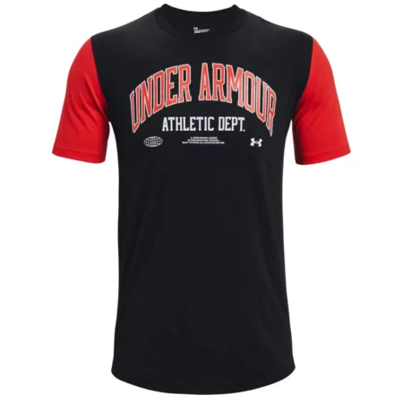 Under Armour Athletic Department Colorblock SS Tee 1370515-001, Męskie, Czarne, t-shirty, bawełna, rozmiar: L