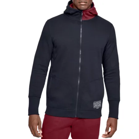 Under Armour Baseline Fleece FZ Hoodie 1343006-002, Męskie, Czarne, bluzy, bawełna, rozmiar: XS