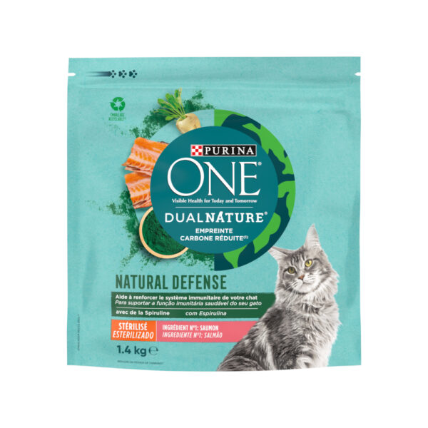 PURINA ONE Dual Nature Sterilized, łosoś ze spiruliną - 1,4 kg