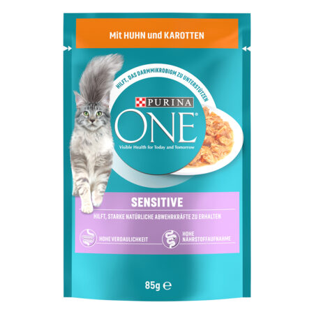 PURINA ONE Sensitive - Kurczak z marchwią, 13 x 85 g