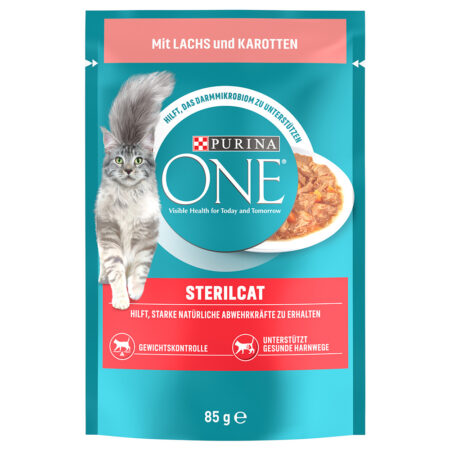 PURINA ONE SterilCat - Łosoś z marchewką, 26 x 85 g