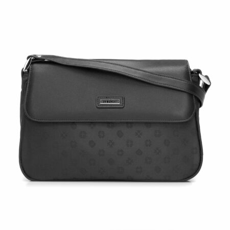 Torebka crossbody ze skóry i żakardu z monogramem