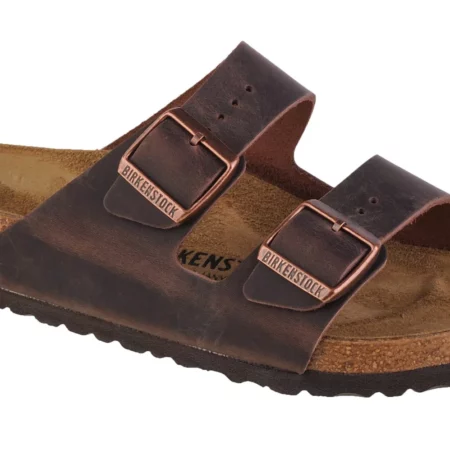 Birkenstock Arizona LEOI Habana 52531, Damskie, Brązowe, klapki, Skóra olejowana, rozmiar: 36