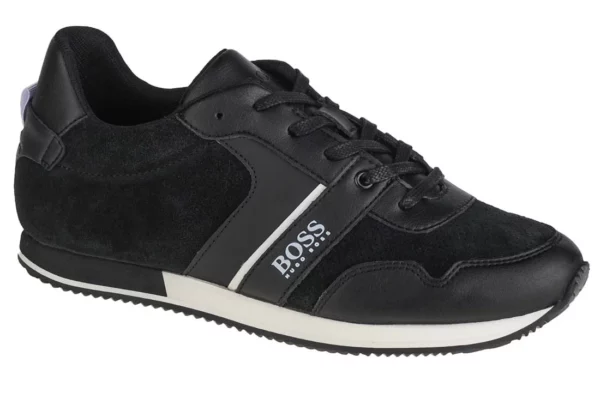 BOSS Trainers J29262-09B, Dla chłopca, Czarne, buty sneakers, skóra licowa, rozmiar: 31