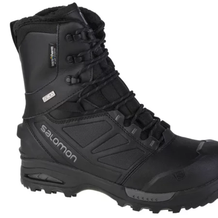 Salomon Toundra Pro ClimaSalomon Waterproof 404727, Męskie, Czarne, buty zimowe, skóra licowa, rozmiar: 45 1/3