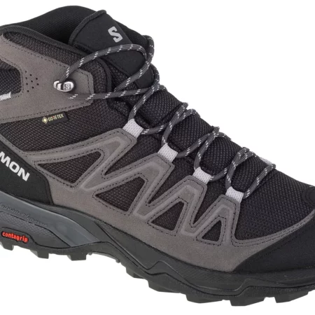 Salomon X Ward Leather Mid GTX 471817, Męskie, Szare, buty trekkingowe, skóra zamszowa, rozmiar: 41 1/3