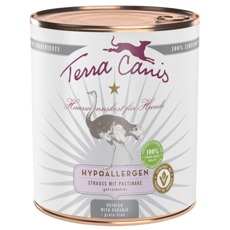 Terra Canis Hypoallergen, 6 x 800 g - Struś z pasternakiem