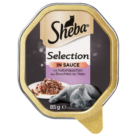 Sheba tacki, 22 x 85 g - Selection, kawałki cielęciny w sosie