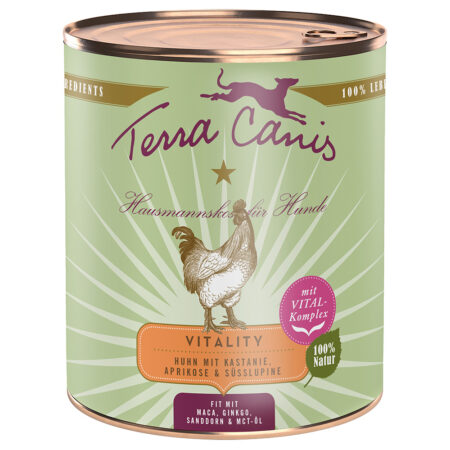 Terra Canis Vitality Menu, 6 x 800 g - Kurczak z kasztanem, morelą i łubinem