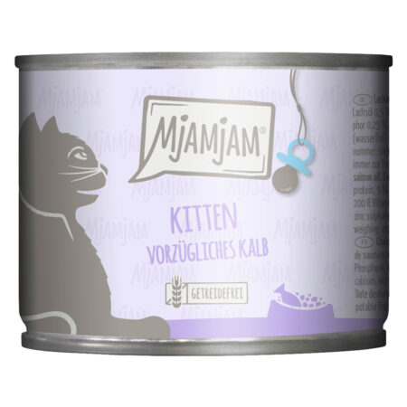 MjAMjAM Kitten, 6 x 200 g - Wykwintna cielęcina z olejem z łososia