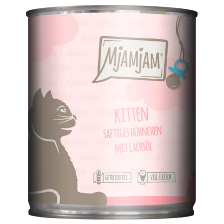 MjAMjAM Kitten, 6 x 800 g - Soczysty kurczak z olejem z łososia