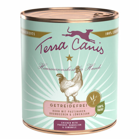 Terra Canis bez zbóż, 6 x 800 g - Kurczak z pasternakiem, mniszkiem i jeżynami