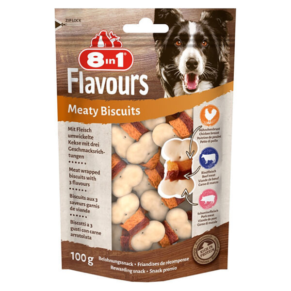 8in1 Flavours Meaty Biscuits Huhn - 100 g