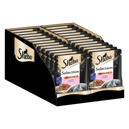 Pakiet mieszany Sheba Selection, 24 x 85 g - Selection w sosie z łososiem