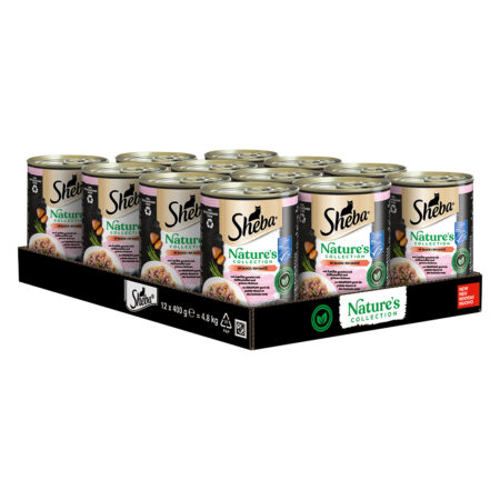 Sheba Nature's Collection, 12 x 400 g - Łosoś z batatami oraz zieloną fasolką w sosie