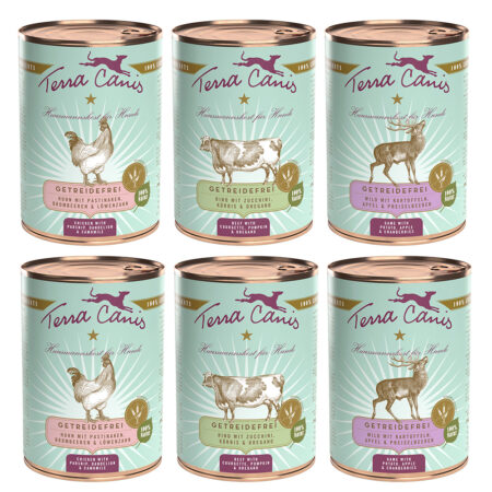 Terra Canis bez zbóż, 6 x 400 g - Pakiet mieszany (3 smaki)