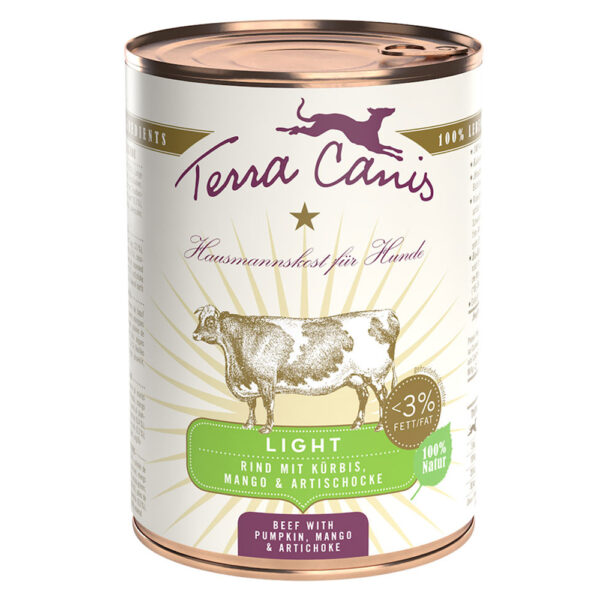 Terra Canis Light, 6 x 400 g - Wołowina z dynią, mango i karczochami